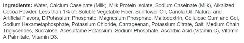 Muscle Milk Ingredients