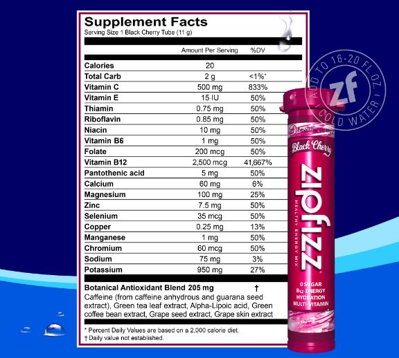 Zipfizz nutrition label zipfizz vs spark