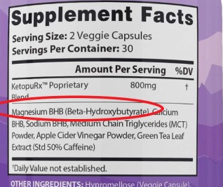 Ingredients-ultrafast keto boost BHB