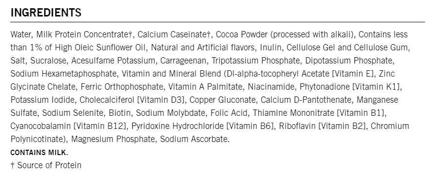 Premier protein ingredients chocolate shake (1)