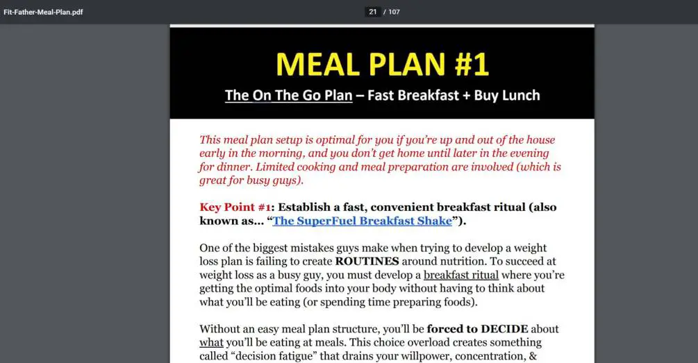 Meal Plan1 Preview. Fit father project 30x