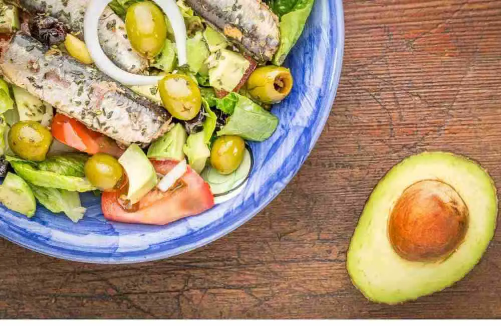 Sardines and avocado